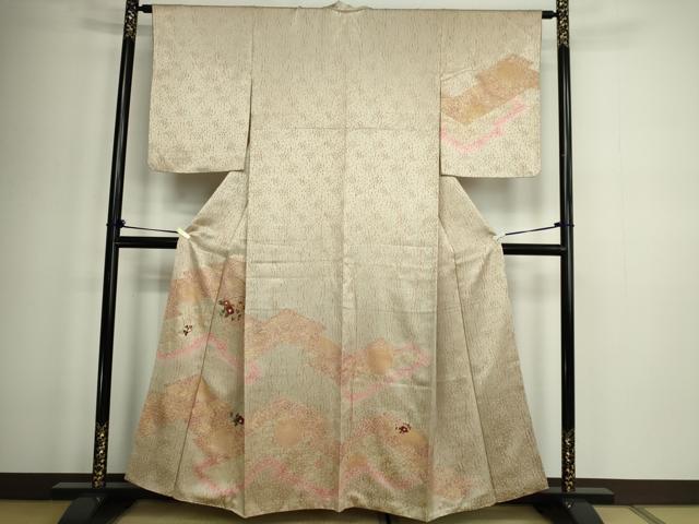 平和屋着物■訪問着 刺繍 草花文 金彩 正絹 逸品 DABC0500sf