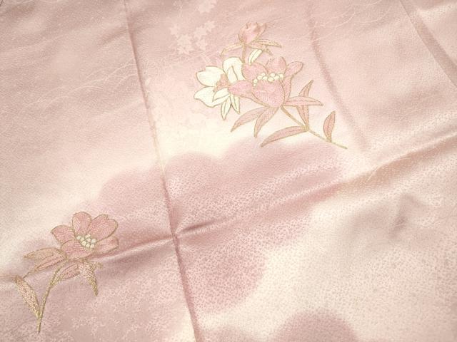 平和屋着物■訪問着 駒刺繍 草花文 暈し染め 正絹 逸品 DABC0592qa