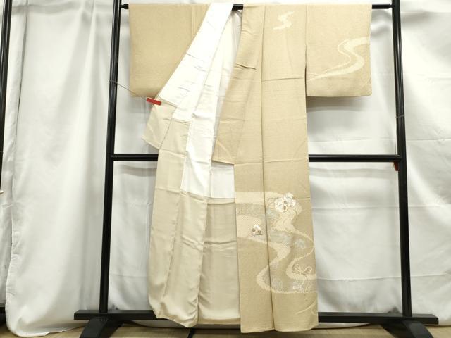 平和屋着物■訪問着 刺繍 絞り 道長扇面花鼓文 銀彩 正絹 逸品 DABC0877qa