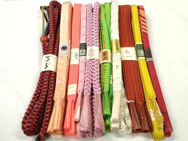 平和屋着物●和装小物 帯締め10本セット 礼装用 手組紐 組紐 レザー 銀糸 小田急・高島屋・三越扱い 逸品 未使用 DABC1026zzz