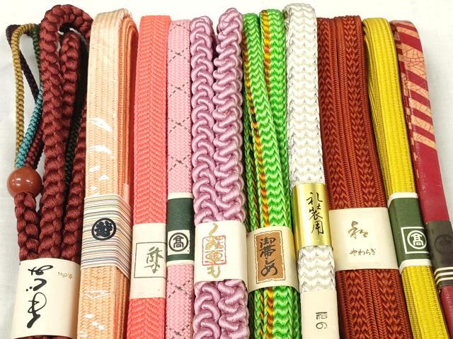 平和屋着物●和装小物 帯締め10本セット 礼装用 手組紐 組紐 レザー 銀糸 小田急・高島屋・三越扱い 逸品 未使用 DABC1026zzz