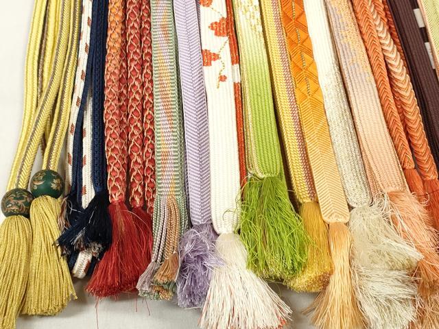 平和屋着物●和装小物 帯締め20本セット 高麗組 笹浪組 たこ足房 飾り玉 金糸 逸品 DABC1057zzz