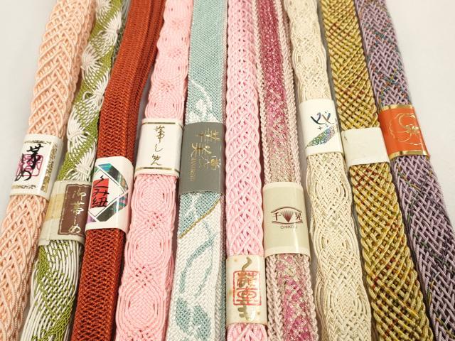 平和屋着物*夏物 和装小物 帯締め10本セット 手組紐 金糸 逸品 未使用 DABC1076zzz