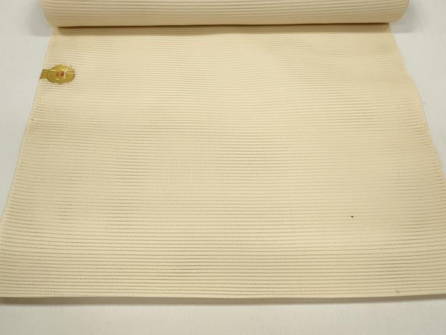 平和屋着物*夏物 西陣 一秀織物 名古屋帯 帯反物 駒刺繍 総刺繍 亀甲花文 銀糸 証紙付き 逸品 未使用 DABC1147zzz