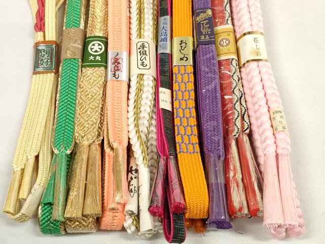 平和屋着物●和装小物 帯締め10本セット 大島紬 手組紐 組紐 高麗組 金糸 西武・大丸扱い 逸品 未使用 DABC1188zzz