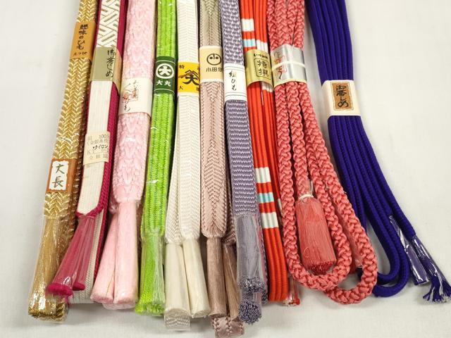 平和屋着物●和装小物 帯締め10本セット 組紐 笹浪組 金糸 小田急・大丸扱い 丈長あり 逸品 未使用 DABC1216zzz