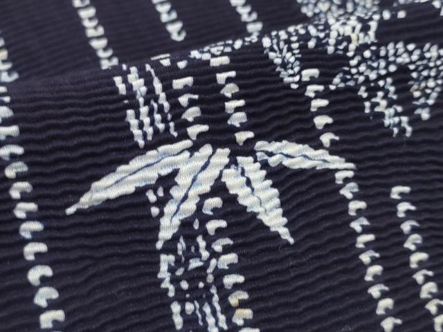 平和屋着物*夏物 浴衣 反物 着尺 湯のし前 笹竹文 未使用 DABC1361zzz