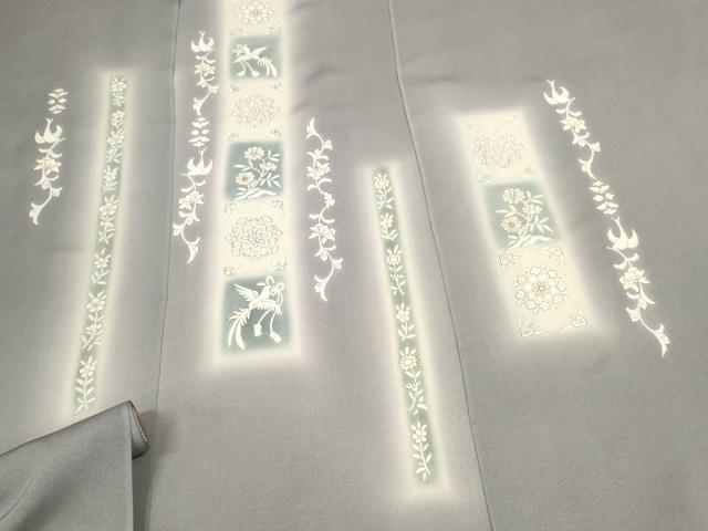 平和屋着物●付下げ 反物 着尺 花鳥文 暈し染め 金彩 丹後ちりめん 逸品 未使用 DABC1471zzz