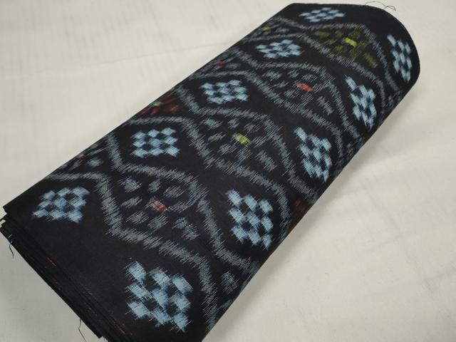 平和屋着物●久留米絣 反物 着尺 立涌花文 綿 逸品 未使用 DABC1500zzz