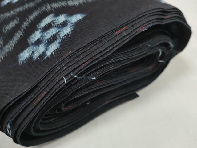 平和屋着物●久留米絣 反物 着尺 立涌花文 綿 逸品 未使用 DABC1500zzz
