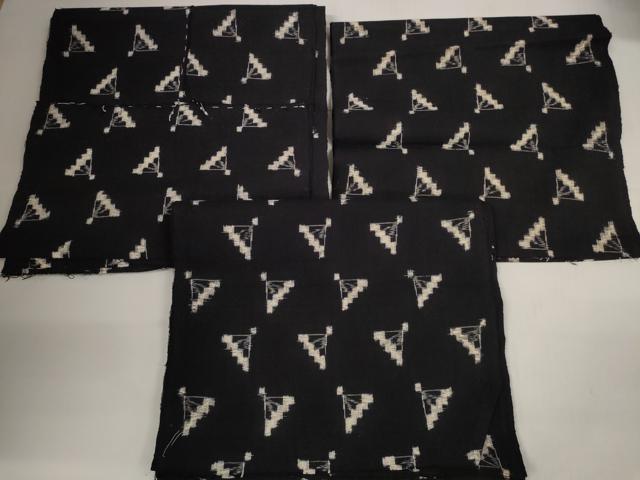 平和屋着物●久留米絣 解き反物 着尺 扇散らし 綿 逸品 DABC1511zzz
