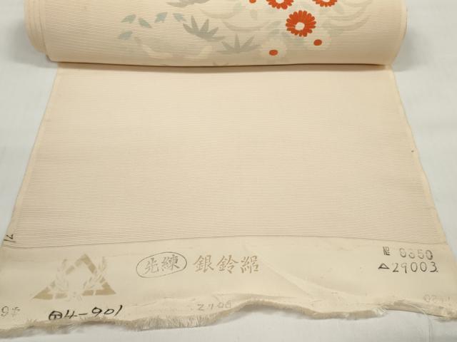 平和屋着物*夏物 付下げ 反物 着尺 銀鈴絽 草花文 逸品 未使用 DABC1602zzz