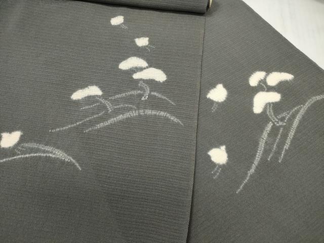 平和屋着物*夏物 付下げ 反物 着尺 絞り 絽縮緬 千鳥 遠山松文 上代32万 逸品 未使用 DABC1768zzz