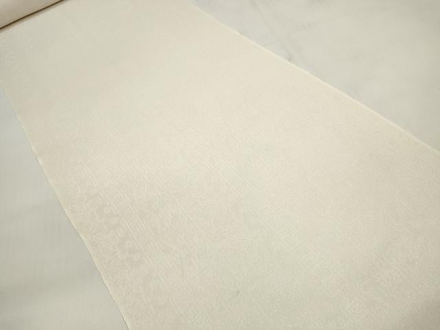 平和屋着物*夏物 白生地 反物 着尺 幾何学地紋 生成り色 逸品 未使用 DABC1791zzz