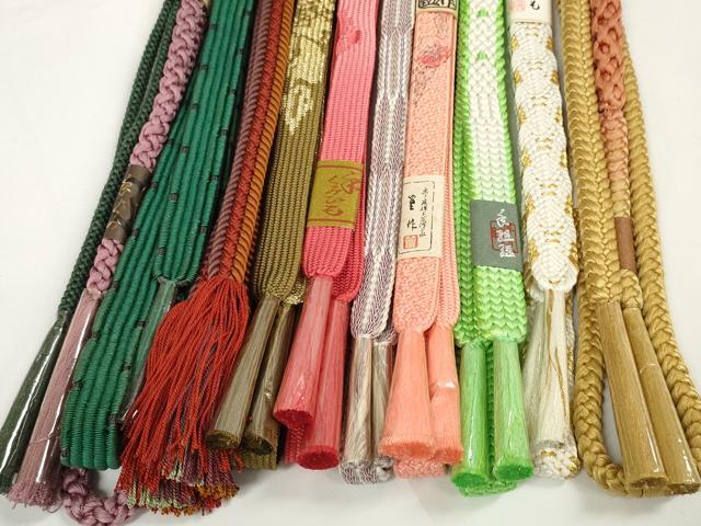 平和屋着物●和装小物 帯締め10本セット 手組紐 組紐 高麗組 作家物 金糸 めいくやまと 逸品 未使用 DABC1832zzz