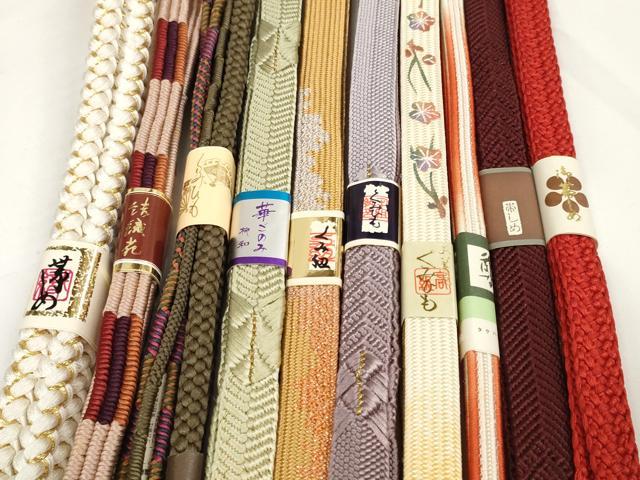 平和屋着物●和装小物 帯締め10本セット 組紐 高麗組 笹浪組 金糸 逸品 未使用 DABC1834zzz