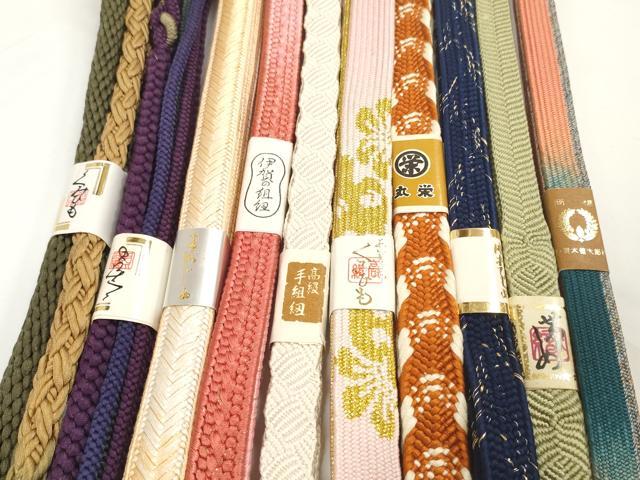 平和屋着物●和装小物 帯締め10本セット 伊賀の組紐 組紐 高麗組 金糸 逸品 未使用 DABC1844zzz