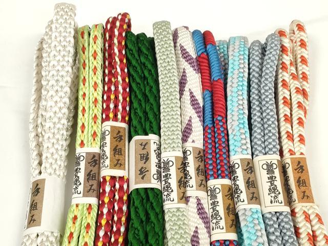 平和屋着物●和装小物 帯締め10本セット 豊縄流 手組 笹浪組 角八つ組 角源氏組 銀糸 逸品 未使用 DABC1856zzz