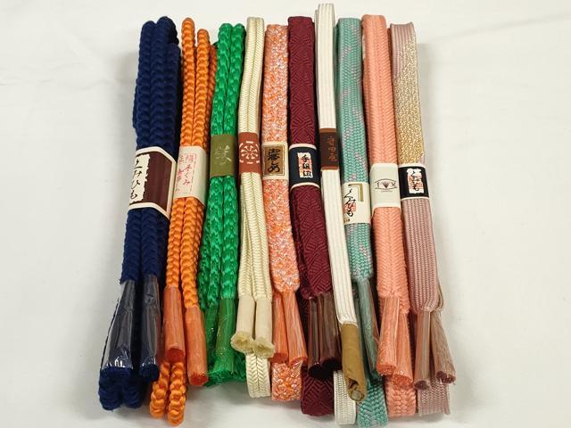平和屋着物●和装小物 帯締め10本セット 組紐 高麗組 冠組 金糸 逸品 未使用 DABC1857zzz