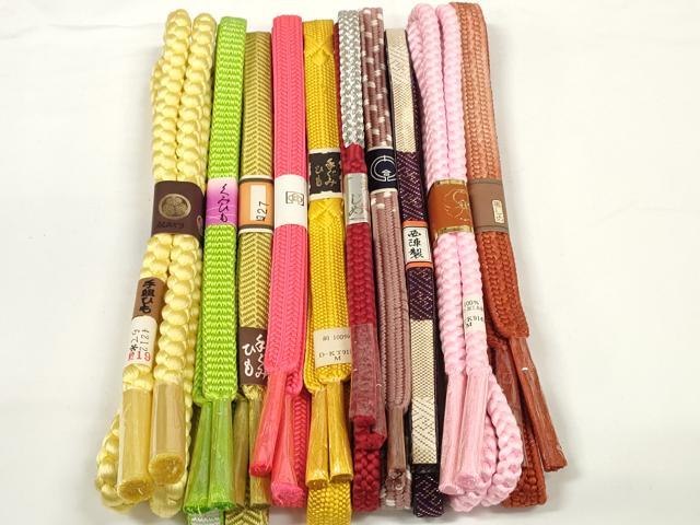 平和屋着物●和装小物 帯締め10本セット 佐賀錦 西陣製 手組紐 笹浪組 鎌倉組 金銀糸 逸品 未使用 DABC1859zzz