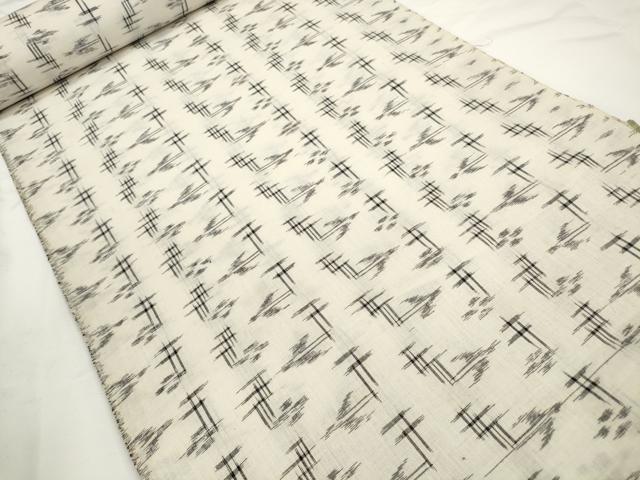 平和屋着物*夏物 久留米絣 反物 着尺 絣絵 中島敏光作 証紙付き 綿 逸品 未使用 DABC1912zzz