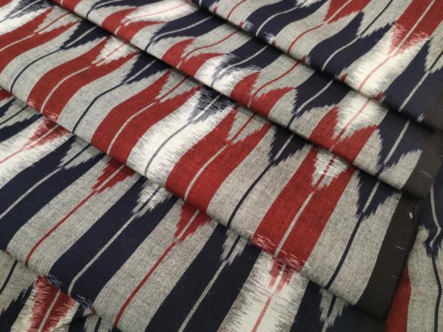 平和屋着物●久留米絣 反物 着尺 矢絣 綿 逸品 未使用 DABC1928zzz
