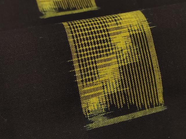 平和屋着物●久留米絣 反物 着尺 色紙絣絵 井上庄一作 証紙付き 綿 逸品 未使用 DABC1951zzz
