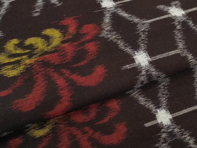 平和屋着物●久留米絣 反物 着尺 乱菊 綿 逸品 未使用 DABC1970zzz