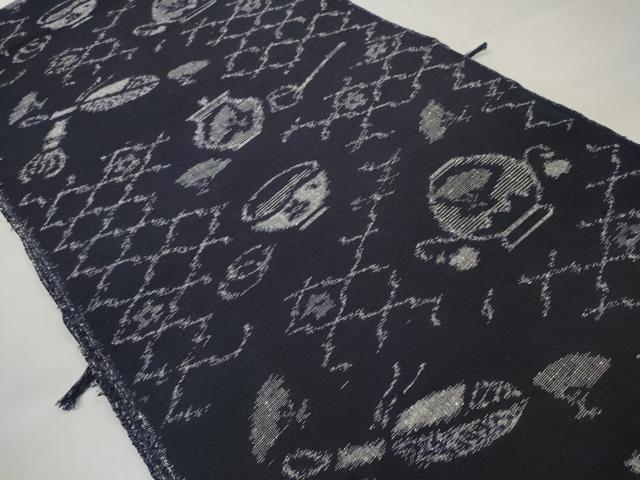 平和屋着物●久留米絣 反物 着尺 茶道具 綿 逸品 未使用 DABC1982zzz