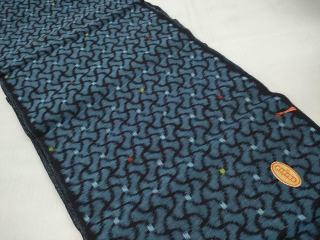 平和屋着物●久留米絣 反物 着尺 分銅繋ぎ 箱・証紙付き 綿 逸品 未使用 DABC1986zzz