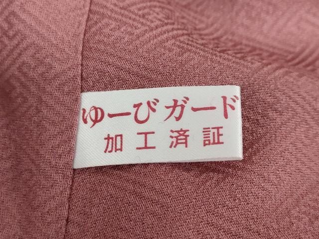 平和屋着物●上質な色無地 南天地紋 長春色 正絹 逸品 未使用 DABC2063ud