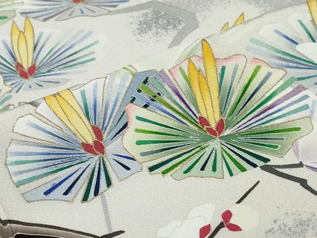 平和屋着物●訪問着 作家物 枝花文 金彩 正絹 逸品 DABC2185ud