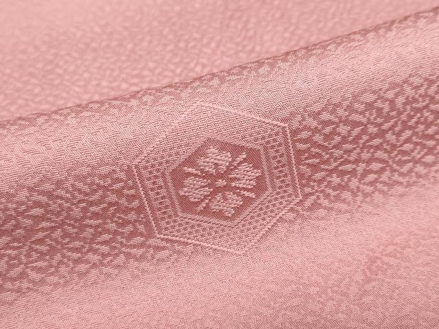 平和屋着物●上質な色無地 亀甲花地紋 薄紅色 正絹 逸品 DABC2228ud