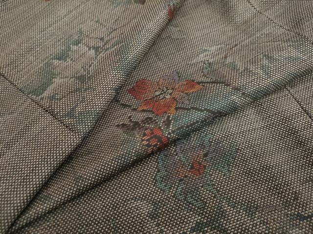 平和屋着物●本場大島紬 9マルキ 草花文 正絹 逸品 DABC2246ud