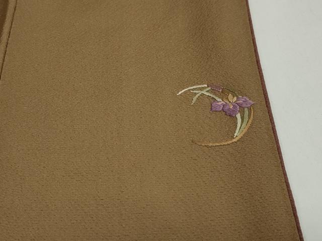 平和屋着物●訪問着 総刺繍 花蝶文 暈し染め 金糸 正絹 逸品 DABC2261ud