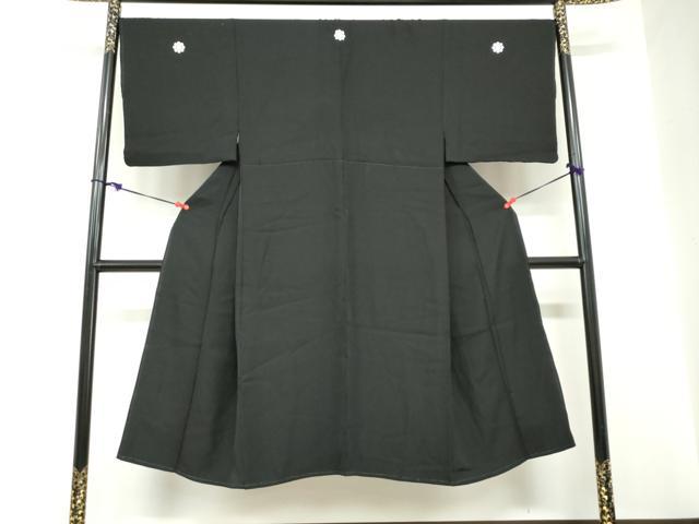 平和屋着物●男性 黒紋付 正絹 逸品 DABC2300ud