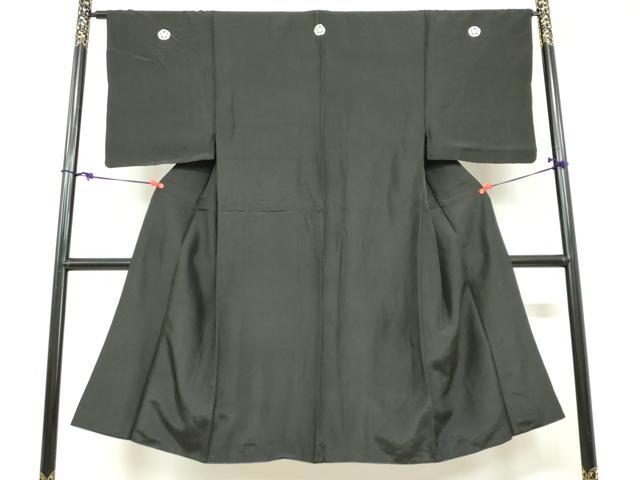 平和屋着物●男性 黒紋付 正絹 逸品 DABC2301ud