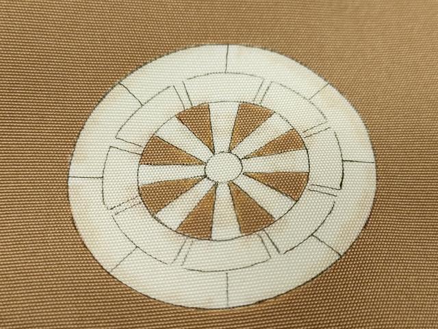 平和屋着物●男性 色紋付 黄橡色 正絹 逸品 DABC2306ud