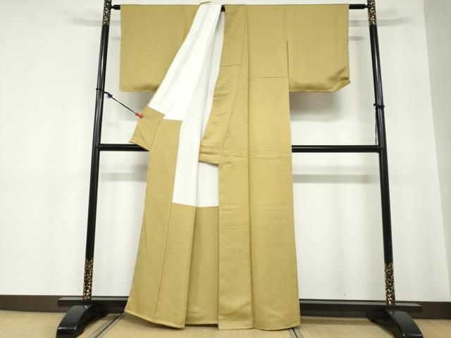 平和屋着物●上質な色無地 作家物 芥子色 正絹 逸品 未使用 DABC2336ud