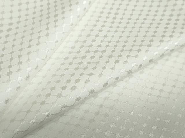 平和屋着物●男性 色紋付 長羽織セット 変わり格子地紋 白色 キングサイズ 洗える着物 DABC2366ud