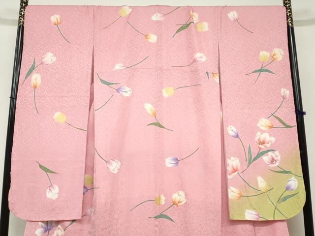 平和屋着物●豪華振袖 草花文 暈し染め 金彩 やまと誂製 正絹 逸品 DABC2387ud