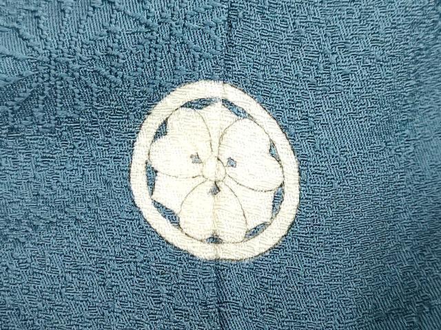 平和屋着物●上質な色無地 草花地紋 紺鼠色 正絹 逸品 DABC2421ud