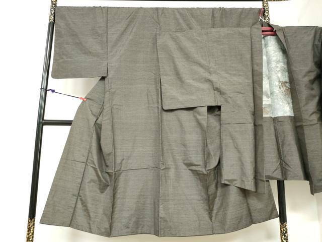 平和屋着物●男性 本場大島紬 アンサンブル 長羽織 抽象文様 正絹 逸品 DABC2499ud