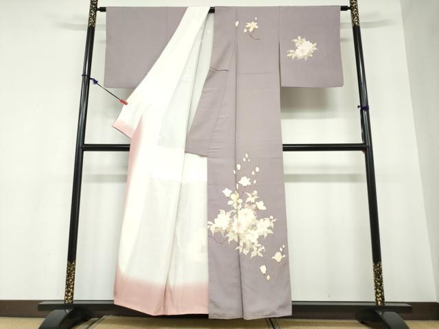 平和屋着物●訪問着 友禅 枝花文 正絹 逸品 DABC2522ud