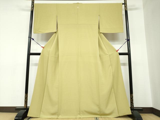 平和屋着物●上質な色無地 青朽葉色 正絹 逸品 DABC2524ud
