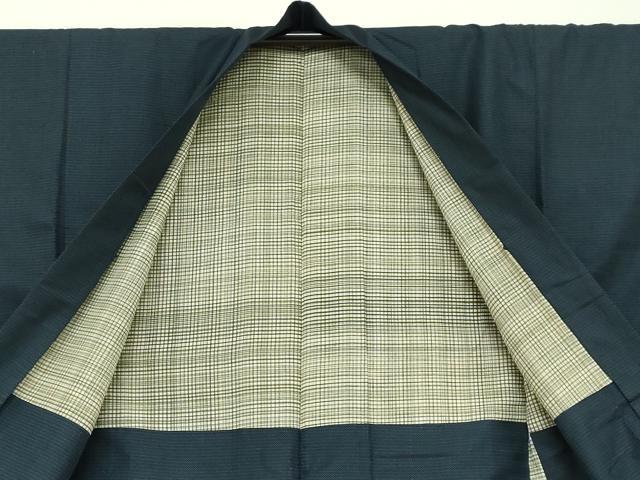 平和屋着物●男性 紬 アンサンブル 長羽織 抽象文様 正絹 逸品 DABC2527ud