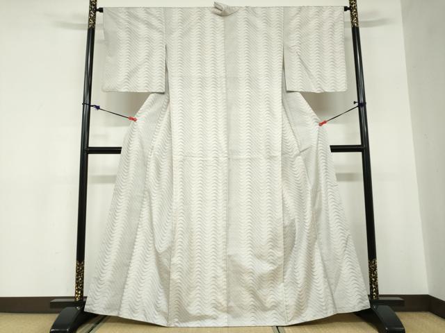 平和屋着物●本場大島紬 白大島 9マルキ 抽象文様 正絹 逸品 DABC2554ud
