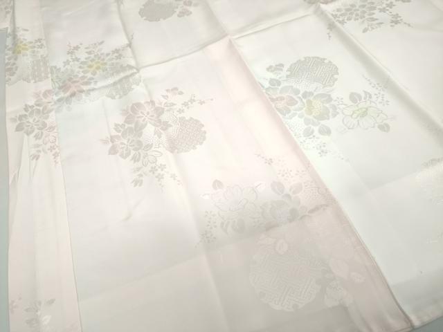 平和屋着物●振袖用長襦袢 袷 雪輪草花地紋 暈し染め 半衿刺繍 正絹 逸品 DABC2571ud