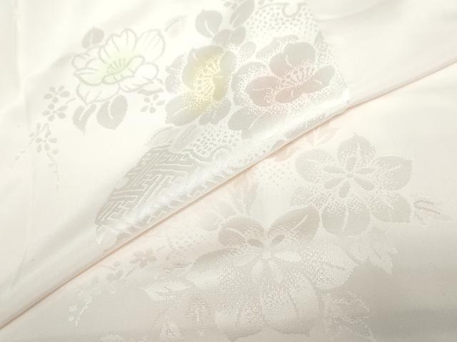平和屋着物●振袖用長襦袢 袷 雪輪草花地紋 暈し染め 半衿刺繍 正絹 逸品 DABC2571ud
