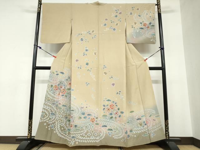 平和屋着物●訪問着 絞り 辻が花 金彩 正絹 逸品 DABC2576ud
